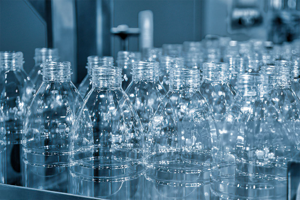 Clear empty plastic bottles